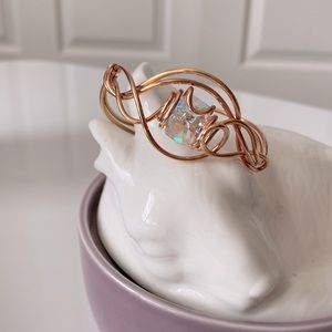 hand-crafted rose gold and crystal bracelet